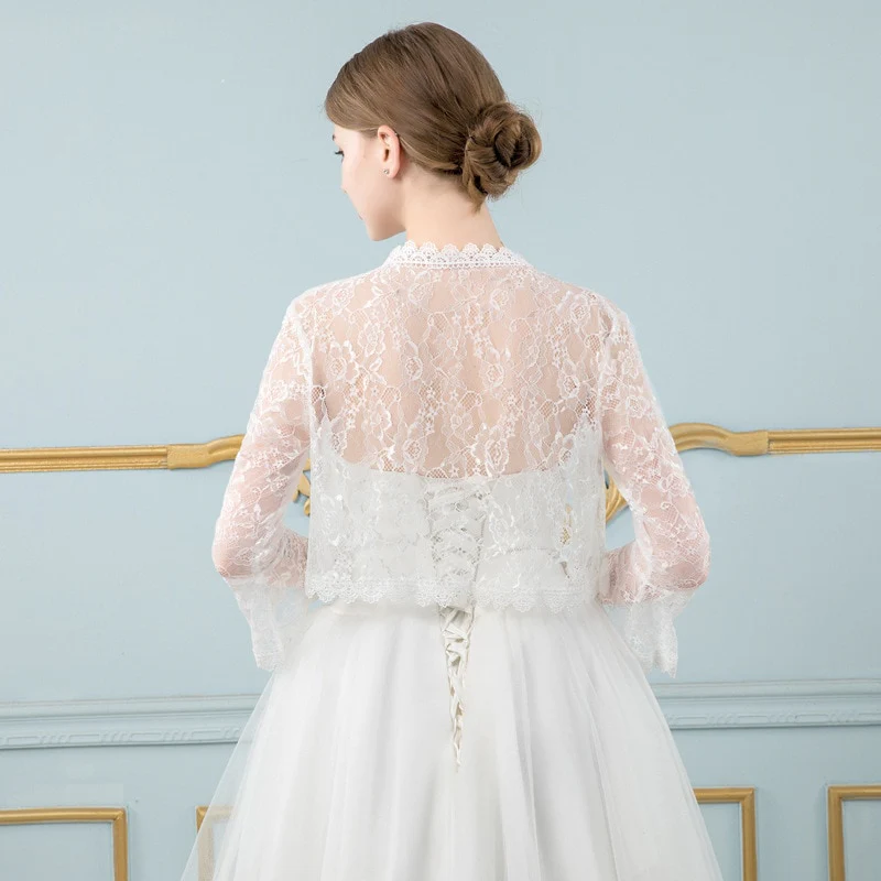 Lace Wedding Bridal Wrap Bolero Jacket Accessory - Image 30