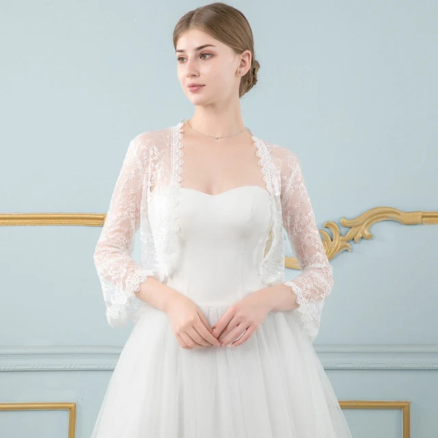 Lace Wedding Bridal Wrap Bolero Jacket Accessory - Image 31