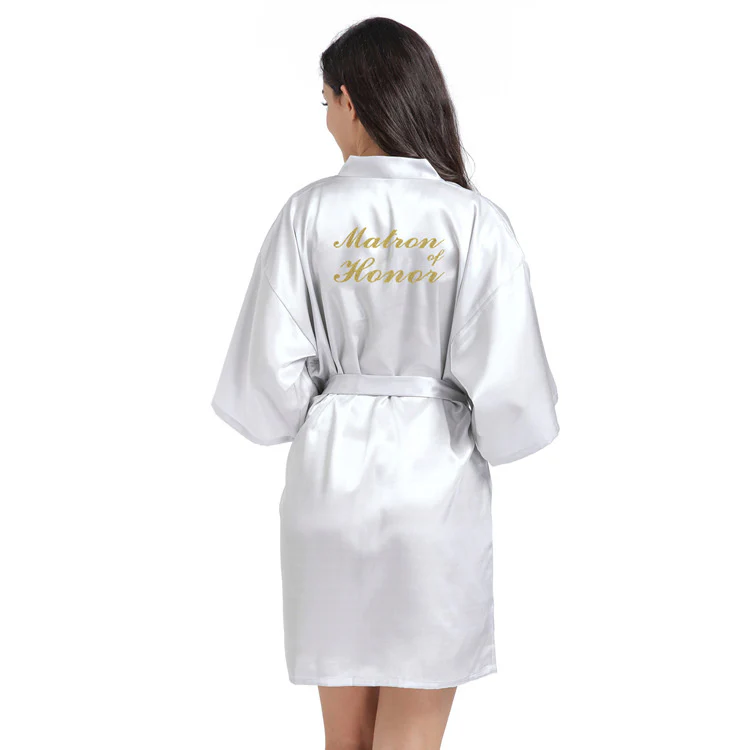 Married Bridesmaid Satin Silk Cardigan Gown - Image 12