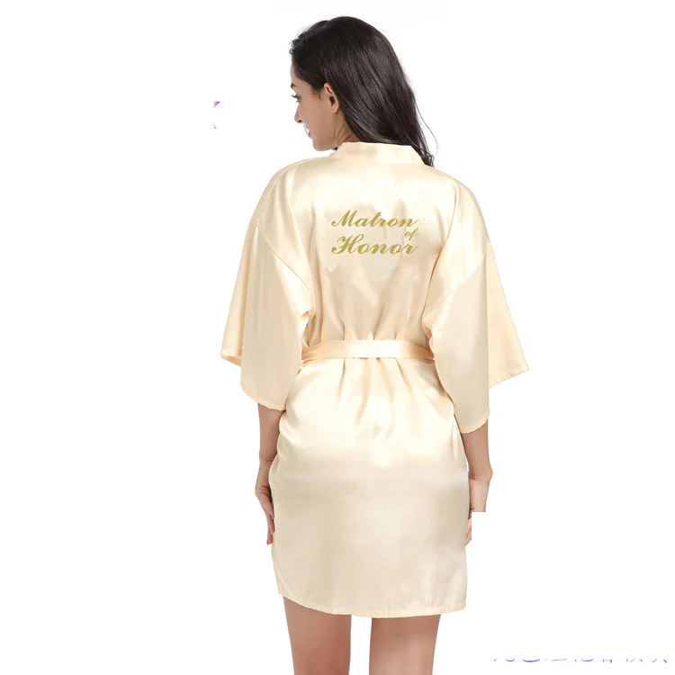 Married Bridesmaid Satin Silk Cardigan Gown - Image 6